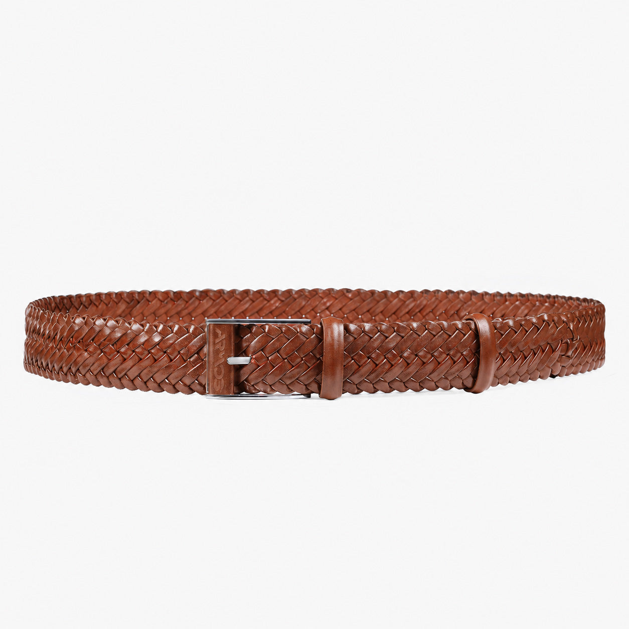 Men’s Cognac Braided Leather Belt
- full view
