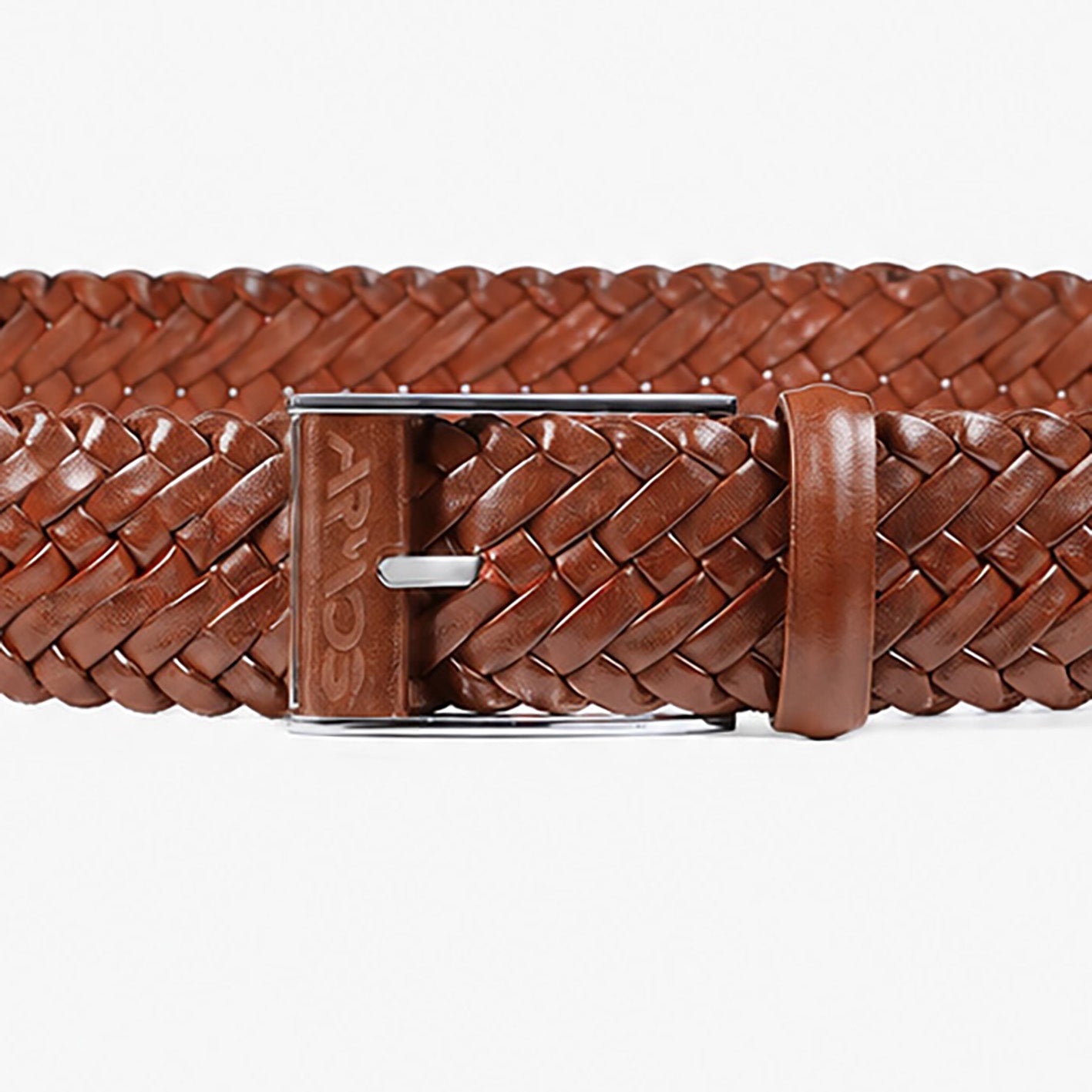 Men’s Cognac Braided Leather Belt
- buckle