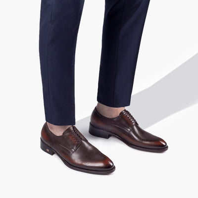 Men's Brown Leather Patina Derby