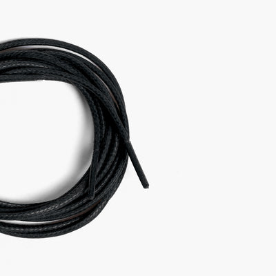 Men's Black Shoe Laces for Derby & Boots - macro