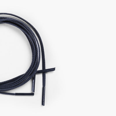 Men's Navy Shoe Laces - macro