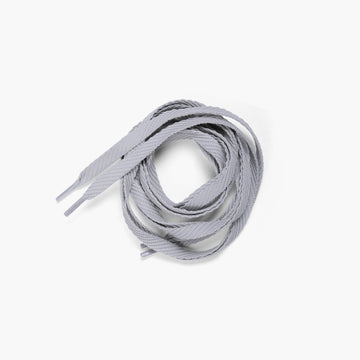 Men's Gray Sneaker Laces - coiled