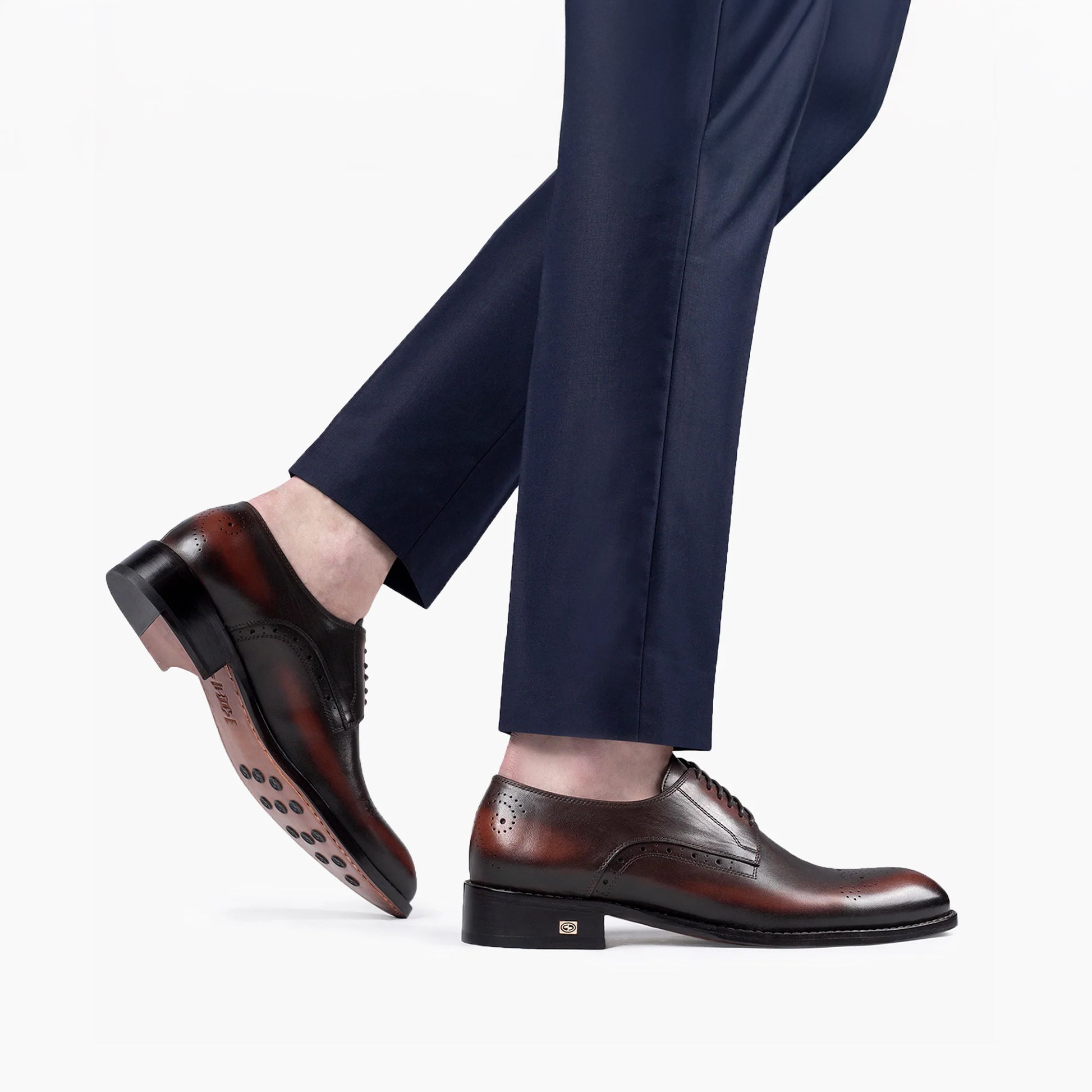 Men’s Brown Patina Leather Derby