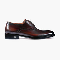 Men’s Brown Patina Leather Derby - right side