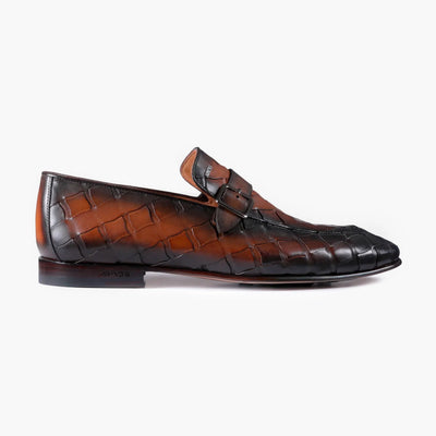 Men’s Brown Woven Single Monk Strap