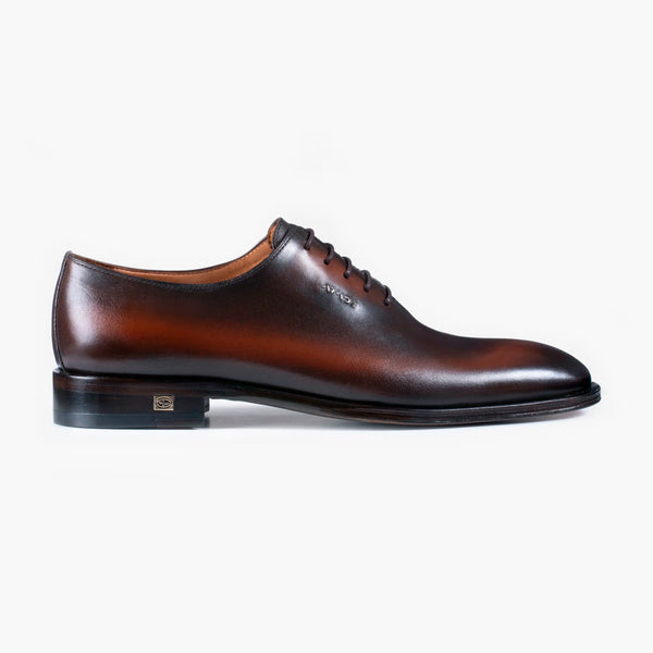 Men's Brown Patina Leather Oxford Lace-Up