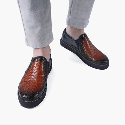 Men’s Blue and Brown Slip-On Sneaker