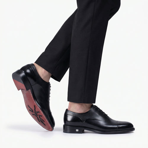 Men’s Black Oxford with Glossy Toe Cap