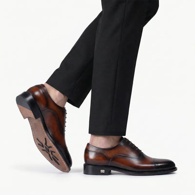 Men’s Brown Oxford with Glossy Cap Toe