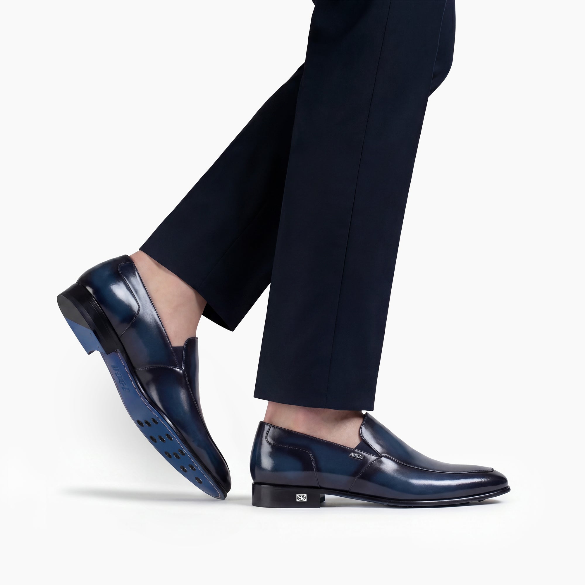 Men's Blue Patina Leather Loafer