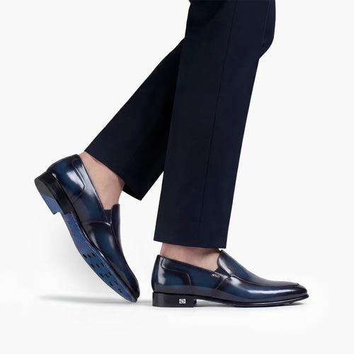 Men's Blue Patina Leather Loafer