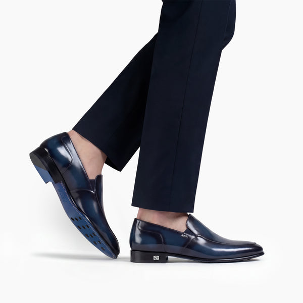 Men's Blue Patina Leather Loafer
