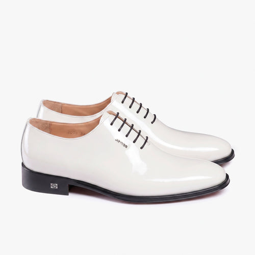 Men’s White Leather Wholecut Oxford - pair