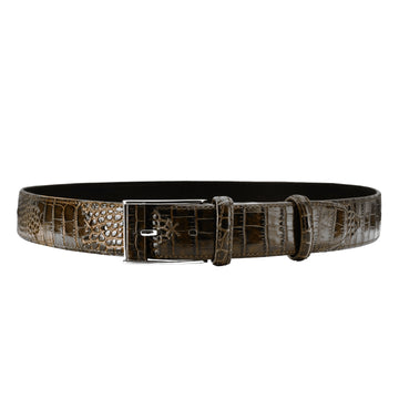 Croc-printed Leather Belt - full view