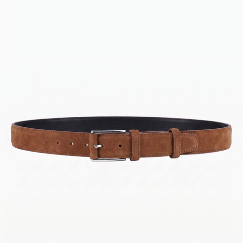 Men’s Brown Suede Leather Belt - full view