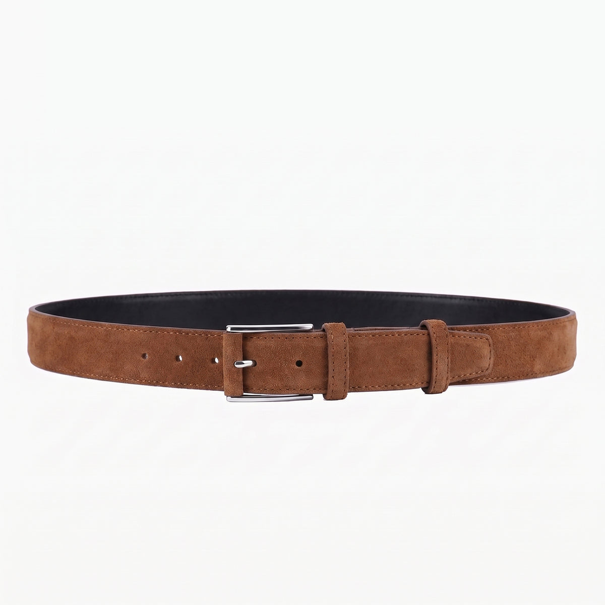 Men’s Brown Suede Leather Belt - full view