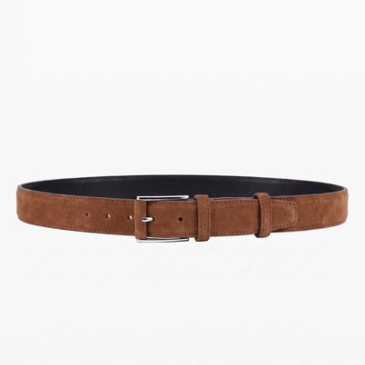 Men’s Brown Suede Leather Belt - full view