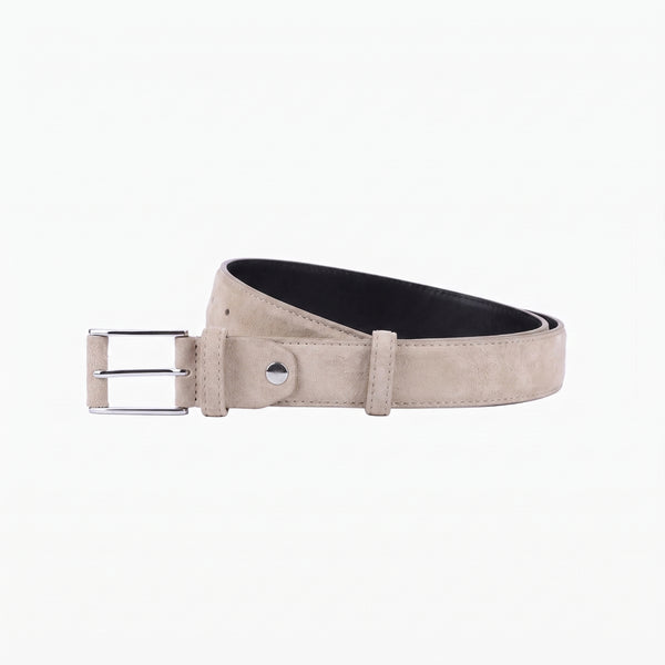 Men’s Beige Suede Leather Belt