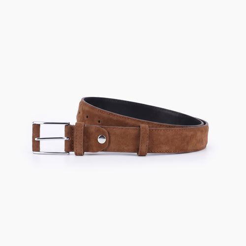 Men’s Brown Suede Leather Belt - coiled