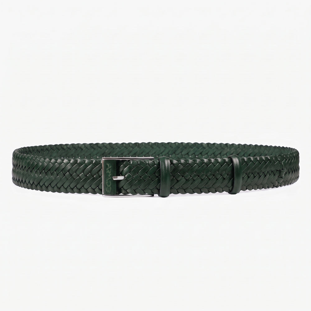 Men’s Green Braided Leather Belt