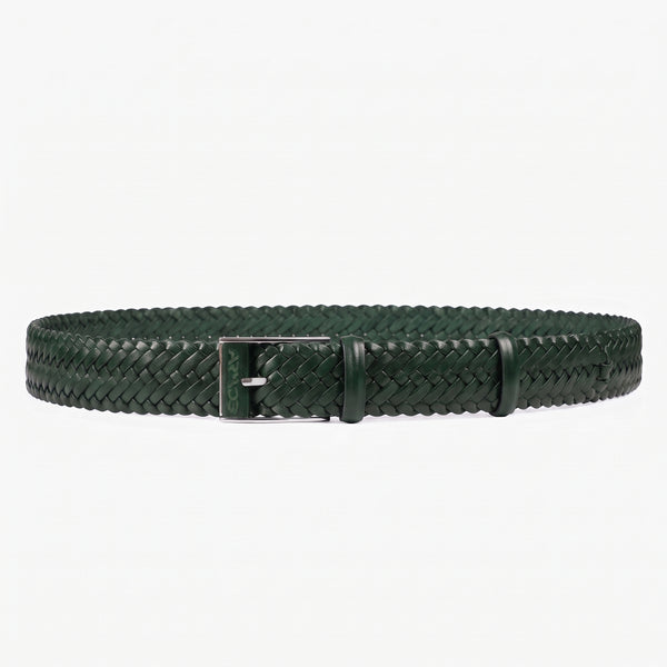 Men’s Green Braided Leather Belt