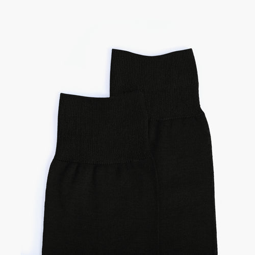 Men's Black Plain Mid-Calf Dress Socks - detail