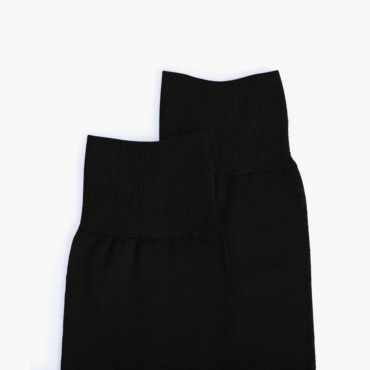 Men's Black Plain Mid-Calf Dress Socks - detail