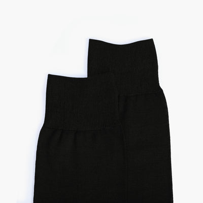 Men's Black Plain Mid-Calf Dress Socks - detail