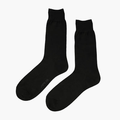 Men's Black Plain Mid-Calf Dress Socks - pair