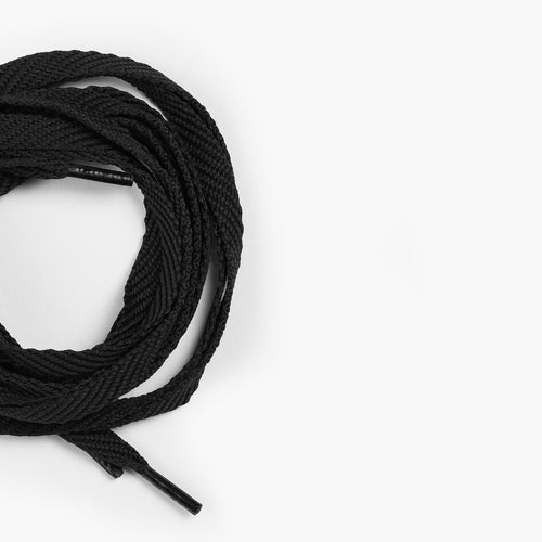 Men's Black Sneaker Laces - macro