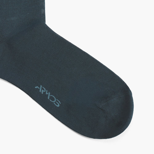 Men's Blue Plain Mid-Calf Dress Socks - toe