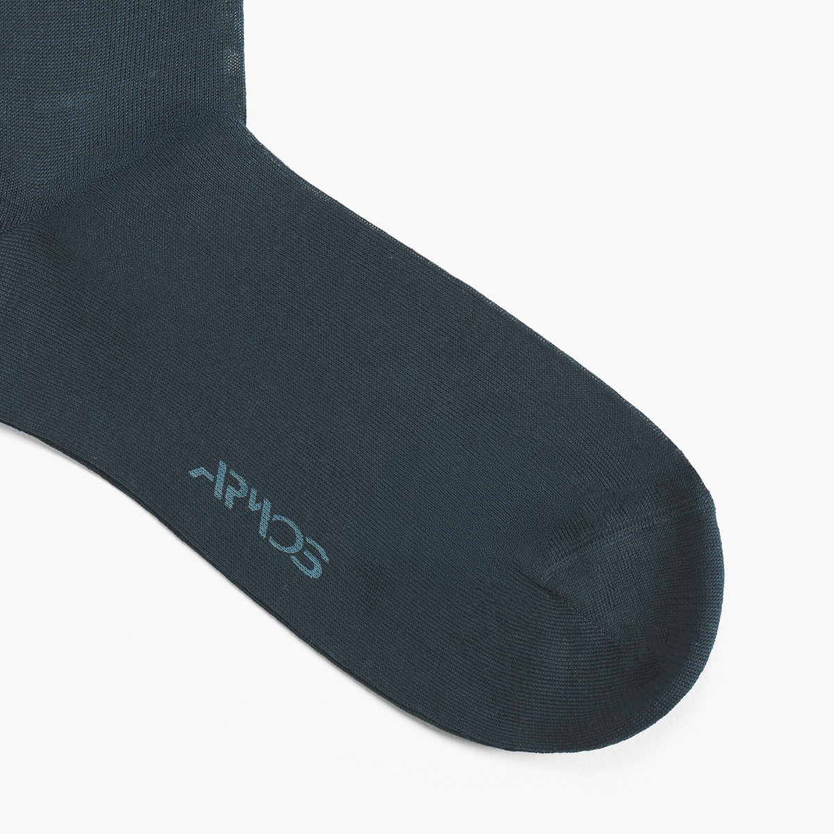 Men's Blue Plain Mid-Calf Dress Socks - toe