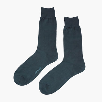 Men's Blue Plain Mid-Calf Dress Socks - pair