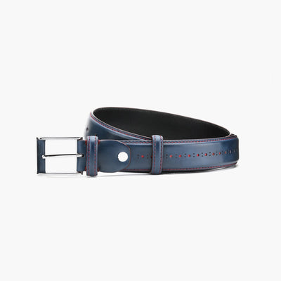 Blue leather belt