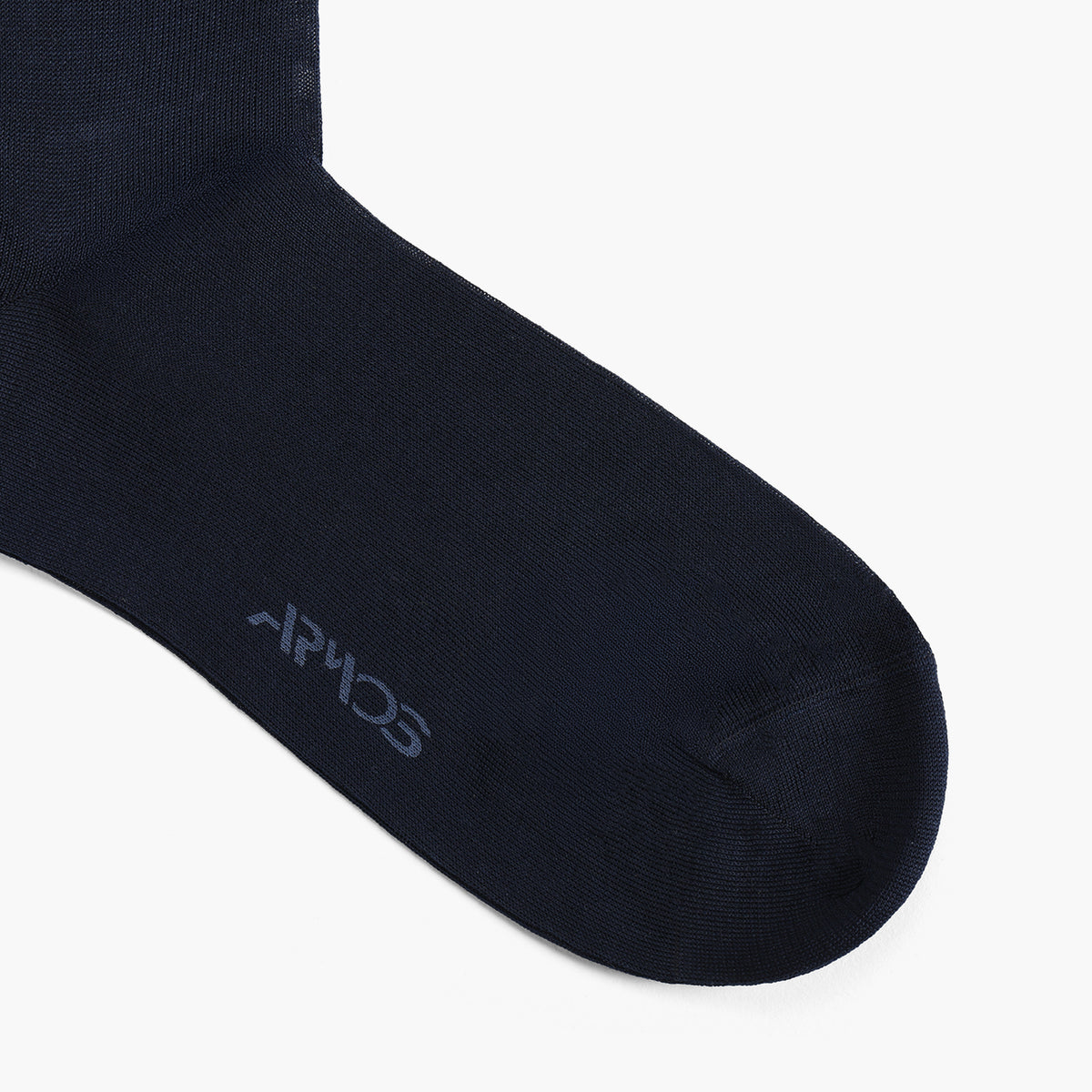 Men's Navy Plain Mid-Calf Dress Socks - toe