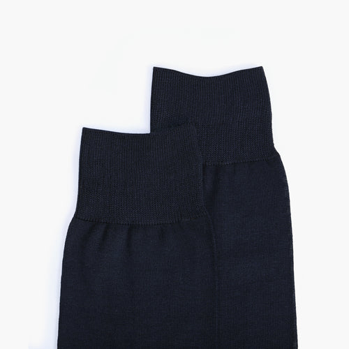 Men's Navy Plain Mid-Calf Dress Socks - detail