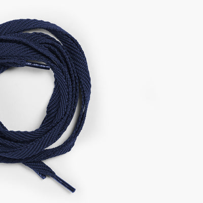 Men's Navy Sneaker Laces - macro