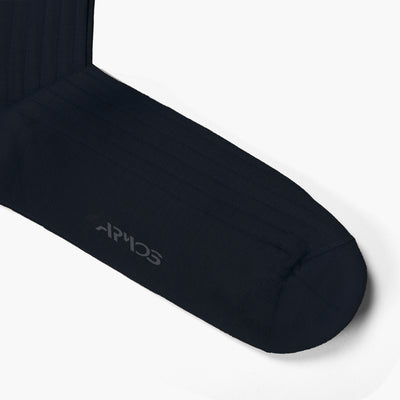  Men's Black Plain Mid-Calf Dress Socks - toe