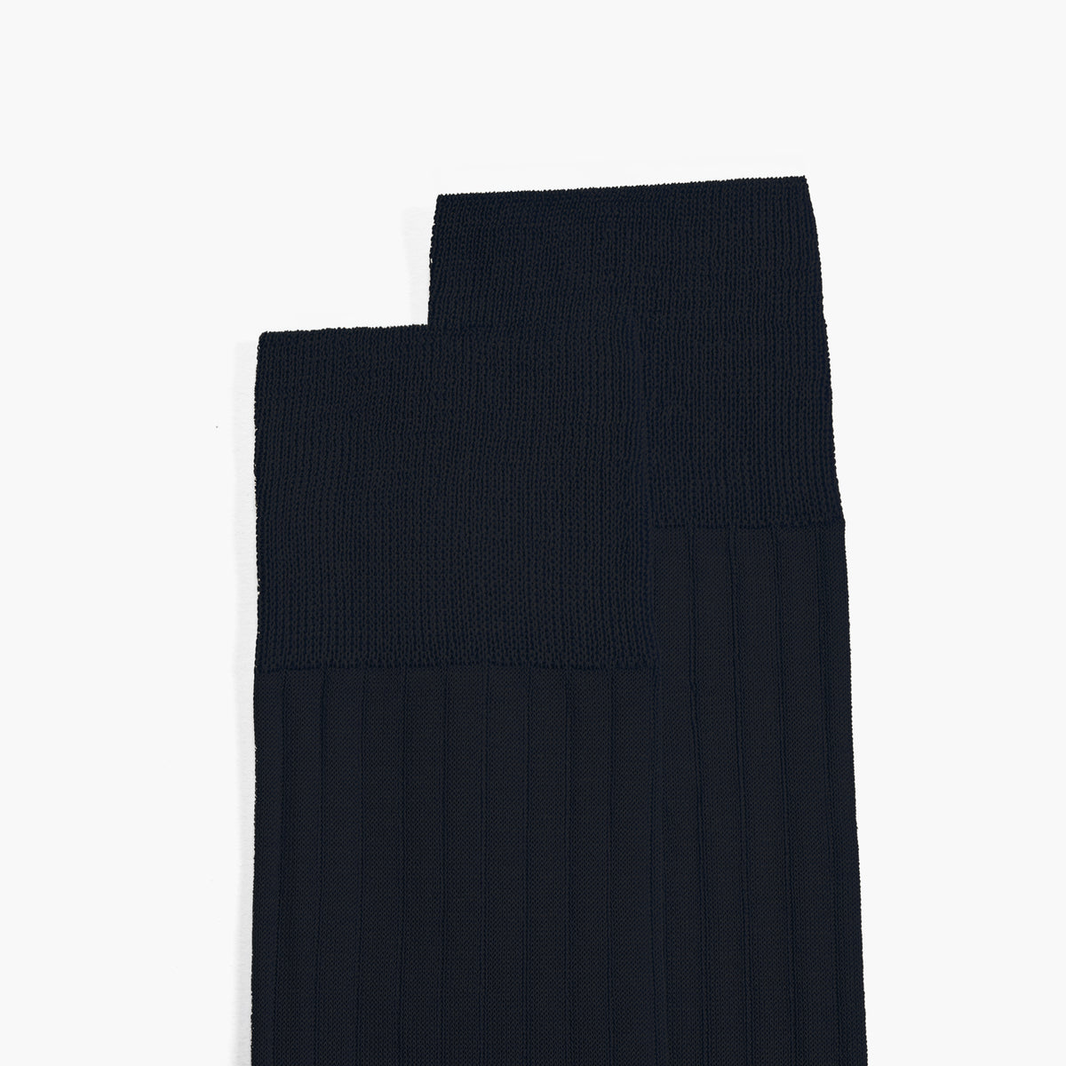  Men's Black Plain Mid-Calf Dress Socks - detail
