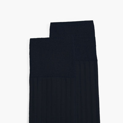  Men's Black Plain Mid-Calf Dress Socks - detail