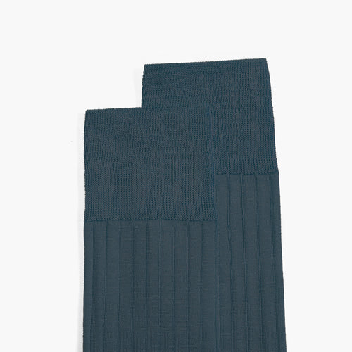 Men's Blue Plain Mid-Calf Dress Socks