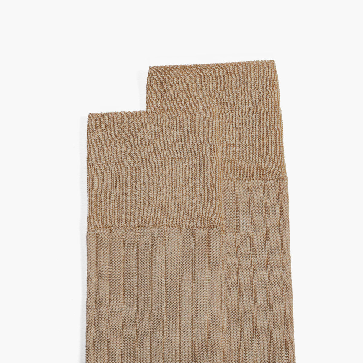 Men's Light-Brown Plain Mid-Calf Dress Socks - detail
