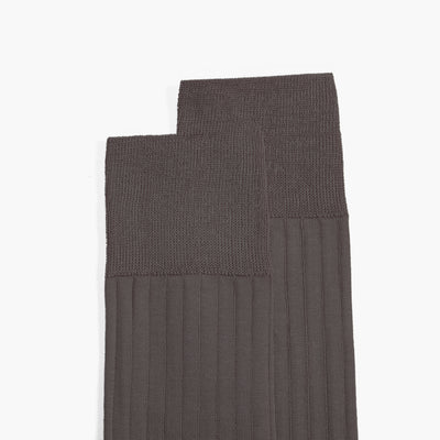 Men's Gray Plain Mid-Calf Dress Socks - dtail