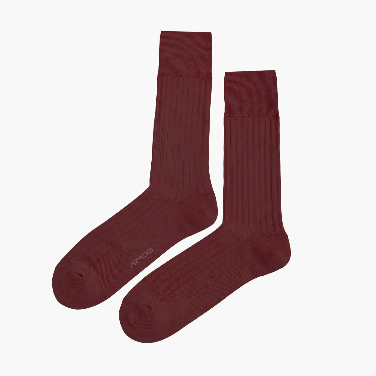 Men's Burgundy Plain Mid-Calf Dress Socks - pair