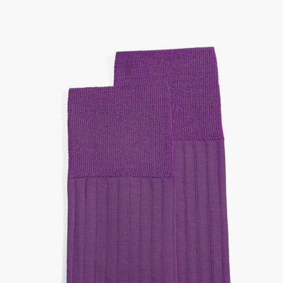 Men's Purple Plain Mid-Calf Dress Socks - detail