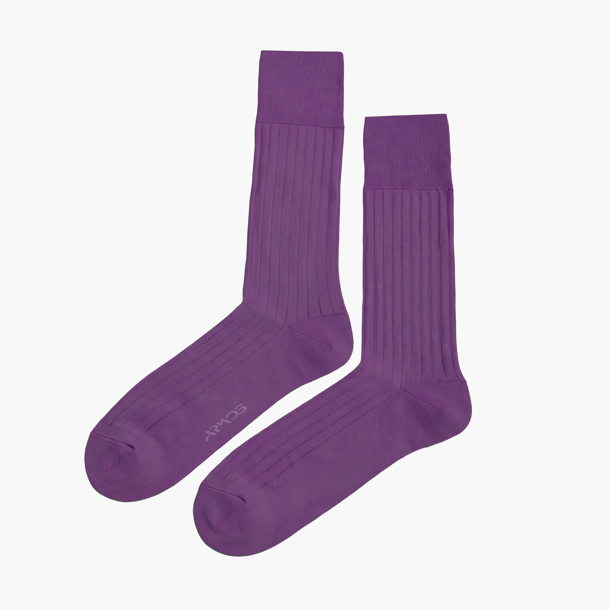 Men's Purple Plain Mid-Calf Dress Socks - pair