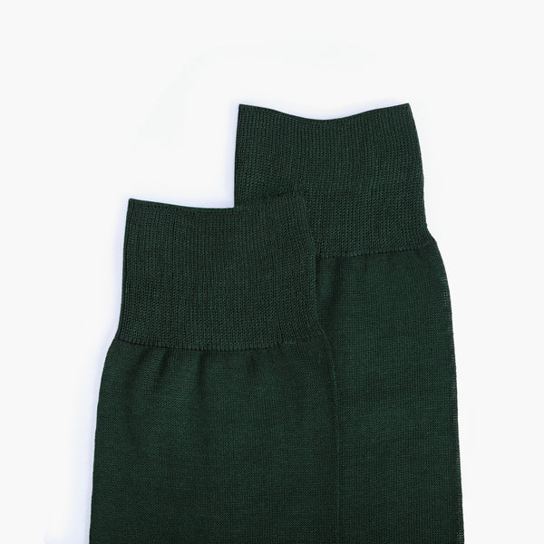 Men's Green Plain Mid-Calf Dress Socks
