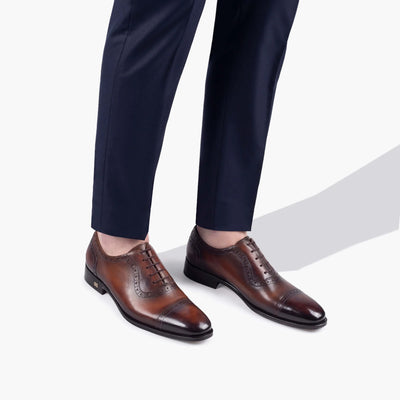 Men's Dark & Light Brown Oxford Lace-Up