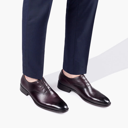 Men’s Wine Patina Medallion Toe Oxford
