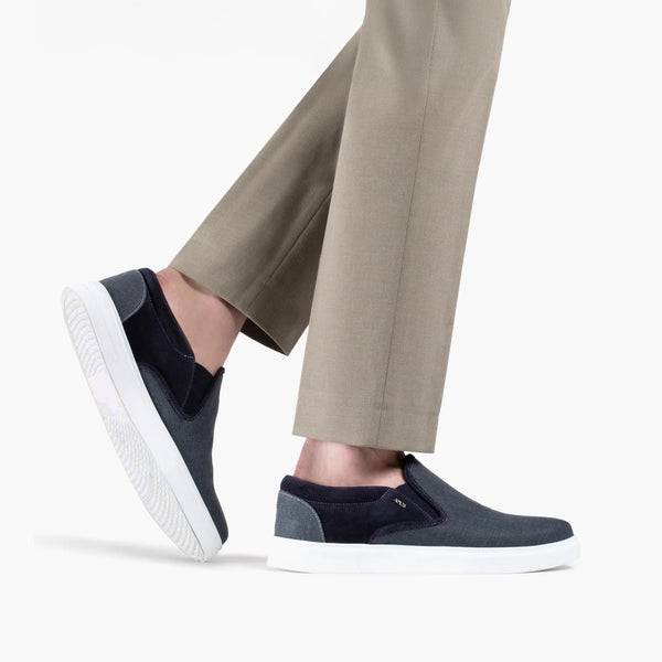 Men's Dark Gray Linen Slip-On Sneaker